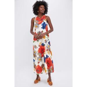 TUCKERNUCK Crimson Poppy Cotton Linen Portia Dress Size XS NWT